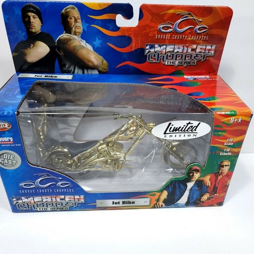 American Chopper Jet Bike Limited Edition Gold Shiny 1:18 Diecast Motorcycle